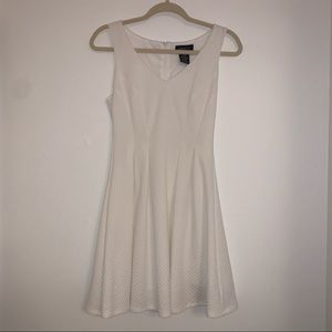 vintage style white flare dress